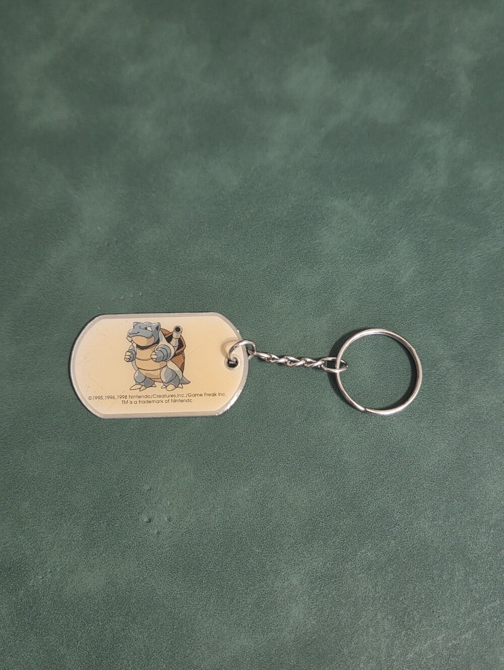 Vintage 1998 Pokémon Blastoise Dog Tag Keychain - Upcycled Y2K Nintendo